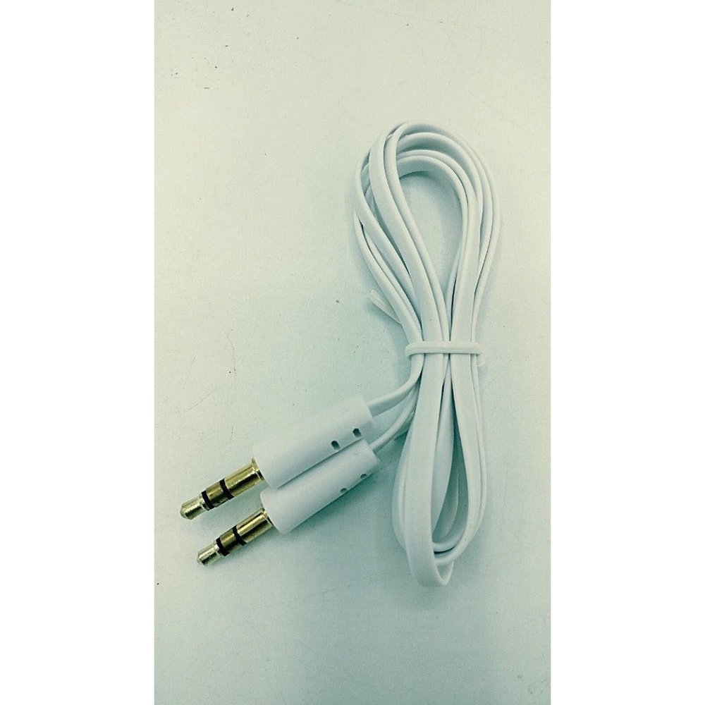 3.5mm Stereo Auxiliary Male to Male Flat Audio Music Aux Cable Cord White, 3 ft.